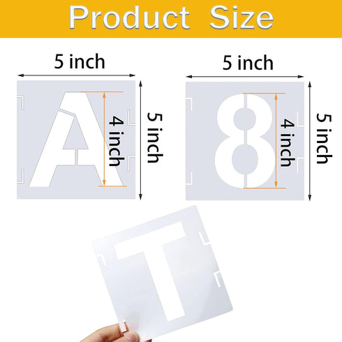 46 Pcs Letter Stencils Symbol Numbers Craft Stencils, Reusable Alphabet Templates Interlocking Stencil Kit for Painting on Wood, Wall, Fabric, Roc...