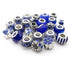 50pcs Assorted Dark Blue Resin Imitation Glass European Large Hole Beads Rhinestone Metal Spacer Charms Bead Assortments for DIY Crafts Bracelets ...