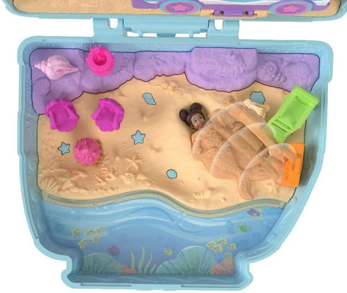 Polly Pocket Dolls & Playset, Seaside Puppy Ride Compact with 11 Accessories, Travel Toy with Fidget Exterior...