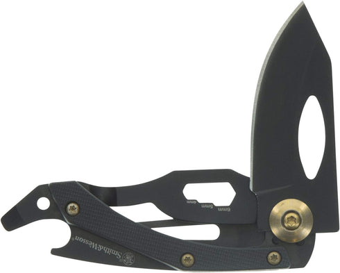 Smith & Wesson Multi-Tool 5.5in Stainless Steel Folding Knife with 2in Drop Point Blade and S.S. Handle for Outdoor, Tactical, Survival and EDC...