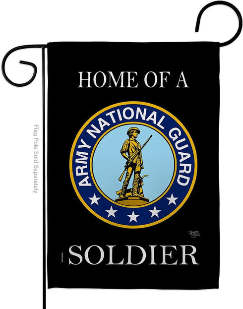 Breeze Decor Home of National Guard Soldier Flag Armed Forces ANG United State American Military Veteran Retire Official House Decoration Banner S...