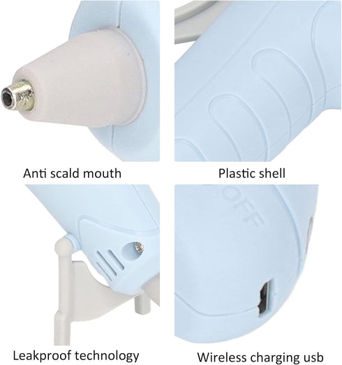 Cordless Hot Glue Gun, 10W USB Rechargeable Mini Hot Glue Gun Charger 2200mAh with Leakproof Technology for Multiple Projects...