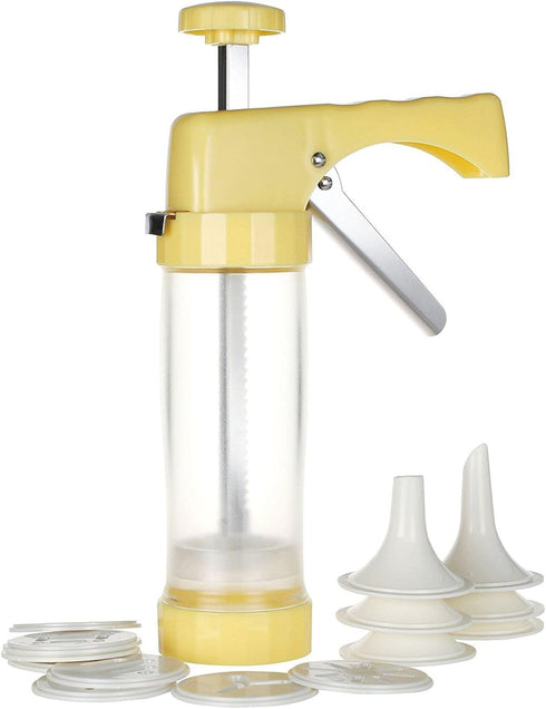 Biscuit Making and Icing Set Cookie Biscuit Press and Cake Icing Decorating Set with Icing Gun Cookie Press Cutter Kit with Discs and Nozzles For ...
