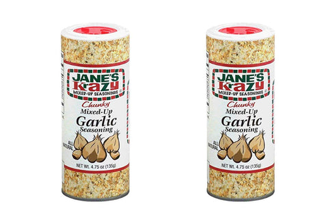 Jane's Krazy Chunky Mixed-Up Garlic Seasoning, 135 Grams (Packing may vary) (2 Pack)...