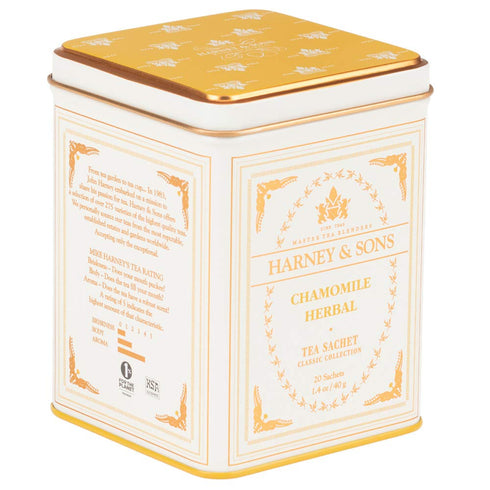 Harney & Sons Chamomile Herbal Tea, Classic Tin, 20 Sachets, white...