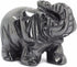 Justinstones Carved Natural Hematite Gemstone Elephant Healing Guardian Statue Figurine Crafts 2 inch...