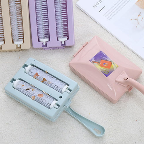 Carpet Debris Brush, Plastic Handheld Cleaning Brush Multi-functional Handheld Double Roller Sofa Sweepers Carpet Cleaner Brush (Random)...