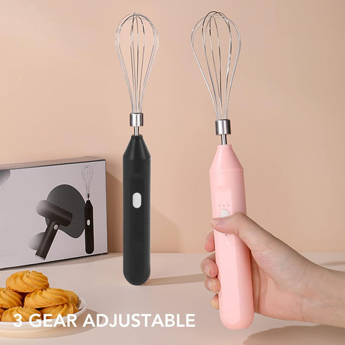 Electric Egg Beater, Cordless Hand Mixer 3 Speeds for Home Baking (Black)...