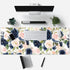 Blue Pink Mouse Pad Ink and Wash Blue Pink Flower Boho Desk Supplies for Women Office Aesthetic Desk Mat Mousepad Desk Pad Keyboard Pad, Non-Slip ...