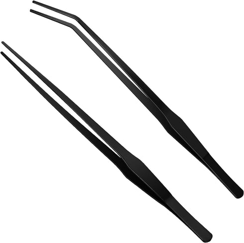 Aquarium Tweezers Extra Long 15 inches, Luxiv Stainless Steel Straight and Curved Tweezers 38cm Extra Long Tweezers for Fish Tank Plant Aquascape ...
