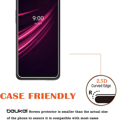 beukei (3 Pack) Screen Protector Tempered Glass Compatible for T-Mobile REVVL V+ 5G (T-Mobile REVVL V PLUS 5G), Touch Sensitive,(6.82 inch) Case F...