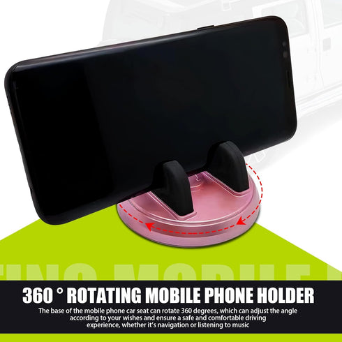 1 PC Car Dashboard Mobile Phone Holder, 360° Rotatable Mobile Phone Holder, Non-Slip Center Console Desktop Navigation Holder Compatible iPhone Sm...