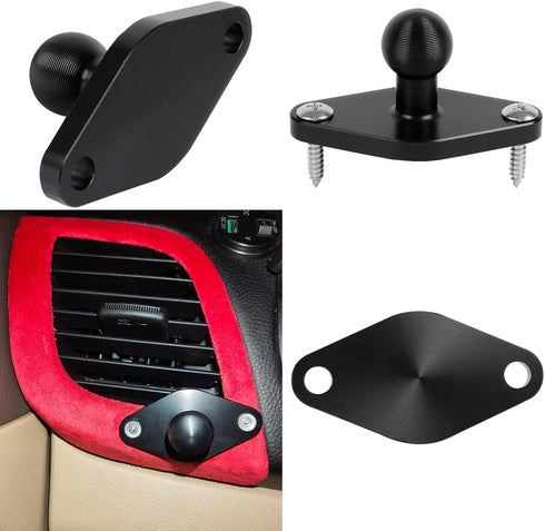 Aluminum AMPS to 17mm Ball Adapter with Extension Rod for Car Phone Holder, Drill Mount Ball Plate Base Meets Industry Standard AMPS Hole Pattern,...