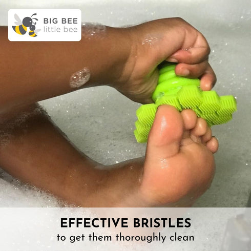 Big Bee, Little Bee - Kids Original ScrubBEE, 100% Silicone Childrens Bath Scrubber, Promotes Effective Independent Hand & Body Washing, As Seen o...