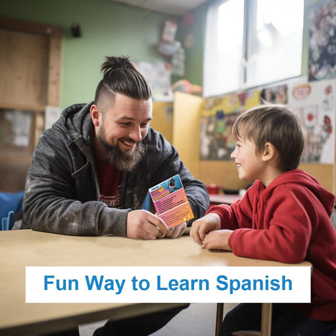 Spanish Animal Guessing Card Games for Kids | Fun Educational Family Activities | Bilingual Stocking Stuffer, Travel Friendly Learning Board Games...