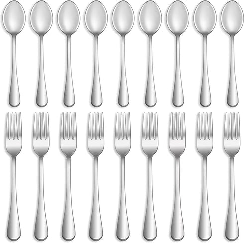 12 Pcs Forks and Spoons Silverware Set,Food Grade Stainless Steel Flatware Cutlery Set for Home,Kitchen and Restaurant,Mirror Polished,Dishwasher ...