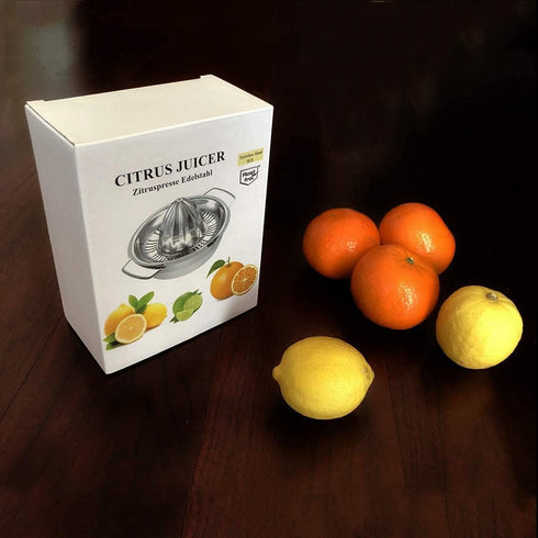 Citrus Lemon Orange Grapefruit Juicer Manual Squeezer 304 Stainless Steel Robust Hand Juicer Reamer Rotation Press with Strainer?10oz Bowl, 2 Pour...