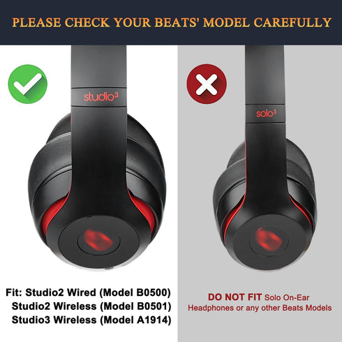 SoloWIT Cooling Gel Replacement Ear Pads Cushions for Beats Studio 2 & Studio 3 Wired & Wireless Headphones, Earpads with High-Density Noise Isola...