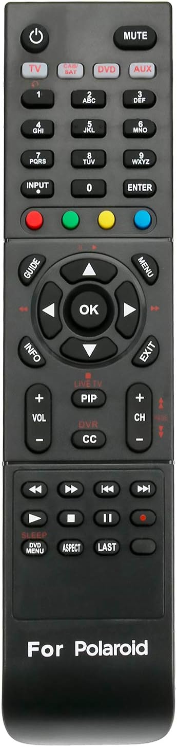 RC-201 Replacement Remote Control fit for Polaroid TV 1913-TDXB 4011TLXB 2611-TLXB 4641-TLXB 3211-TLXB TLA-04641C 4241-TLXB TDA-02610C FLM-4034BH ...