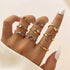 KISS WIFE Gold Stackable Moon Star Knuckle Rings Set for Women, Boho Dainty Lightweight Stacking Rings, Vintage Midi Rings Pack, Trendy Jewelry...