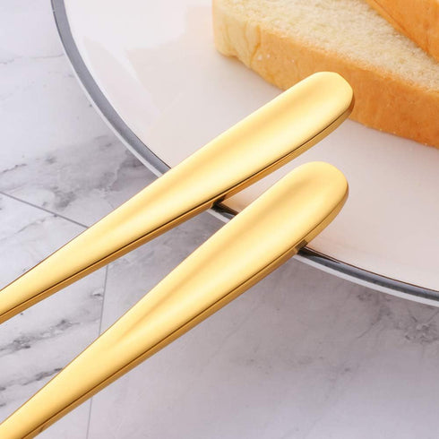Stainless Steel Cheese Dessert Knives, Set of 6, Breakfast Butter Knife, Slicer Sandwich Spreader(Gold)...