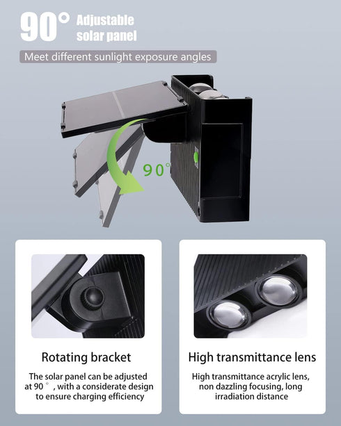 Wall Light Outdoor Solar Powered, IP65 Waterproof Up and Down LED Colorful Solar Wall Lamp with 2000mAh Battery 180LM for Garden, Fence, Front Doo...