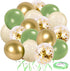 Sage Green Gold Confetti Balloons - 50 pcs Olive Green Blush Gold Metallic Latex Balloon for Eucalyptus Birthday Baby Shower Wedding Bridal Shower...