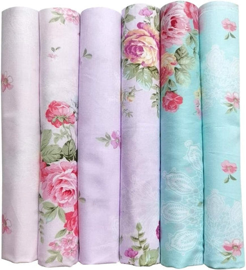 Mililanyo 6pcs 18x22inches (46x56cm) Floral Fat Quarters Fabric Pre-Cut Quilt Squares Cotton Fabric Squares for Patchwork Quilting and DIY Sewing ...