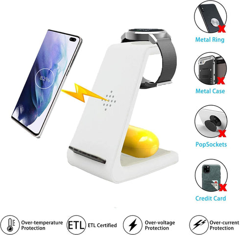 Wireless Charger for Samsung,3 in 1 Charging Station for Galaxy Watch 3&Buds,Samsung S21/S20/S10/Note 20/10/9/8(Not for Galaxy Watch 4)......