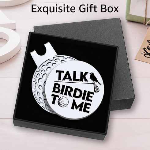 Talk Birdie to Me Golf Ball Marker with Magnetic Hat Clip, Funny Golf Accessories and Golf Gifts for Men Women Dad Mom Grandpa, Birthday for Golfe...