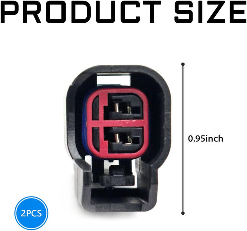 2 PCS EV6 EV14 Fuel Injector Connector, Fuel Injector Pigtail Connector Wiring Harness, Universal Automotive Accessories EV1 Fuel Injector Socket ...