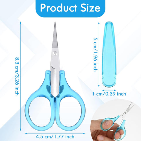 3Pcs Small Craft Scissors, Mini All Purpose Scissors with Cover Stainless Steel 3In Tiny Travel Scissors Portable Straight Fine Tips Scissors Set ...