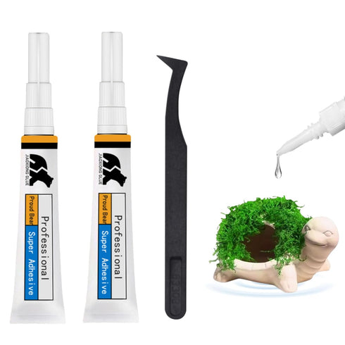 Aquarium Glue, Clear Reef Glue with Tweezers, Instant Aquarium Glue for Plants and Rocks, Super Adhesion for Fish Tanks Aquariums (2PCS)...