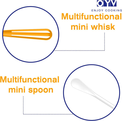 multifunctional mini whisk,mini spoon,small whisks for cooking,tiny whisk 2 pieces,mini small wisk,for Blending,Whisking,Beating Ingredients, Mixi...