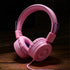 POWMEE M1 Kids Headphones Wired Headphone for Kids,Foldable Adjustable Stereo Tangle-Free,3.5MM Jack Wire Cord On-Ear Headphone for Children (Pink...