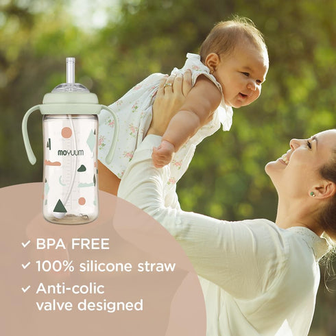 Straw Set for All in One Baby Bottle, with Straw Top, Handle, Straw, Weighted Straw, Straw Cleaning Brush All in One Kit, Easy to Clean, Straw wit...