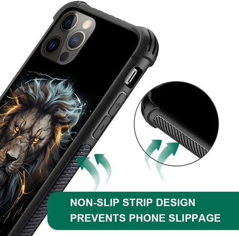 DJSOK Case Compatible with iPhone 11 Case, Black and Gold Lion Case for iPhone 11 Cases for Man Boys Girls Shockproof Rugged Cover Case for iPhone...
