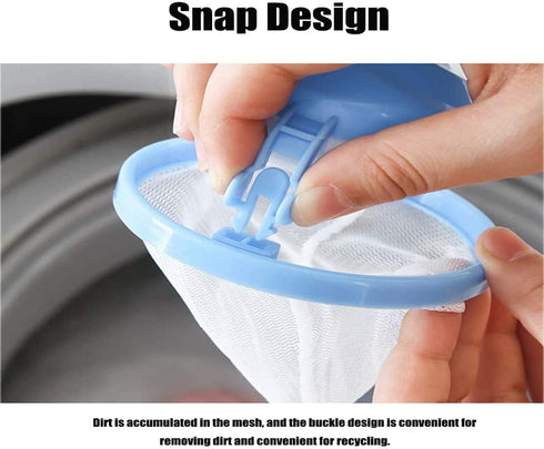 New Washing Machine Hair Filter Cleaning Mesh Bag Home Floating Catcher Pouch Laundry Lint Mesh Bag Cozy Bed Hurricane (Blue)...