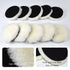 Gracefur 10 Pcs 3 Inch Lambs Wool Polishing Pads with Hook and Loop Back, Soft Sheepskin Buffing Pads for Vehicles, Boat, Furniture, Floors and So...