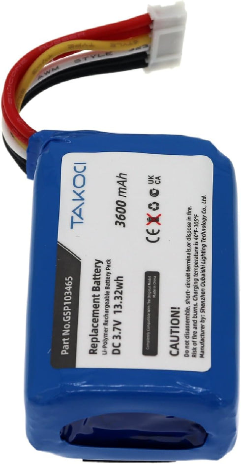 GSP103465 Replacement Battery for JBL Link 10 Wireless Bluetooth Speaker 3600mAh...