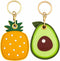2 Pack 3in1 Cartoon Protective Case for Airtag Cover Samsung Galaxy SmartTag Cases Tile Keychain (1 Avocado & 1 Pineapple)...