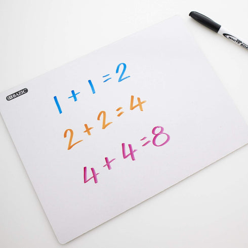 BAZIC Dry Erase Lap Board 9"x12", Double Sided Primary Ruled & Blank, Small Portable Whiteboards for Teacher Home, 1-Pack...