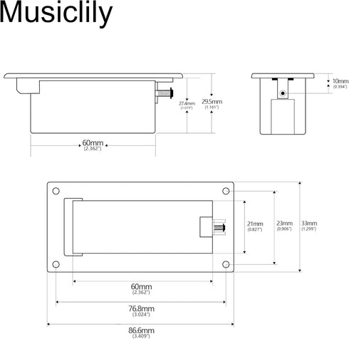 Musiclily Pro 9-Volt Battery Box Case Compartment for Active Guitar Bass...