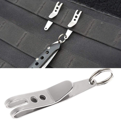Deep Carry Knife Pocket Clip Nano, Multi-Purpose Pocket Suspension Clips for Keys, Flashlights, Knives - Stainless Steel (2 Pack)...