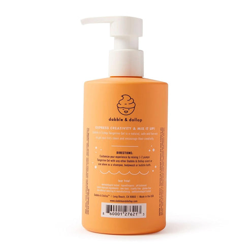 Dabble & Dollop Tangerine Body Wash & Shampoo - 3 in 1 Natural Bubble Bath for Kids, USA-Made, Paraben & Sulfate Free, Vegan, Gluten-Free, Tear-Fr...