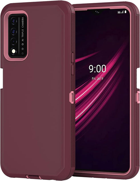 Annymall for T-Mobile Revvl V Plus 5G Case, Full Body Heavy Duty Shockproof Triple Layer with Built in Screen Protector Durable Rugged Protective ...