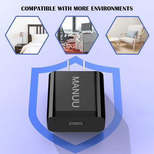 5V 3A 2A USB Fast Charging Charger Block, 18W Wall Power Supply Adapter Charger Compatible with Samsung Galaxy S7/S6/S5 Edge, Google Nexus, LG, HT...