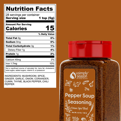 USimplySeason Pepper Soup Spice (4.8 oz) - African-Inspired Seasoning Blend - Vegan, Non-GMO, All-Natural - Ideal for Soups, Stews, Made in USA -O...