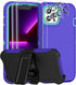 FEIYAR HOME for iPhone 13 Pro Max Heavy Duty Case with 2 Tempered Glass Protectors and Camera Lens Protector, Belt Clip Holster Kickstand - Milita...