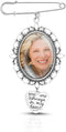 1PCS Wedding Bouquet Photo Charm DIY Pin Brooch Making Kit Single Lacy Frame Wedding Charm Oval Glass Cabochons Picture Frame with Pendant for Wed...